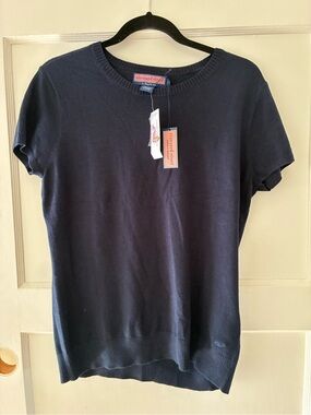 Vineyard Vines Navy Ribbed Crew Neck Sweater